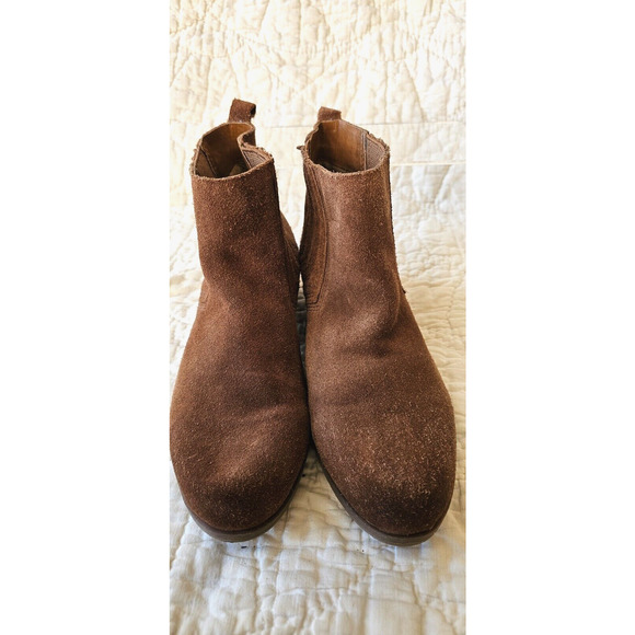 Korks Ease Prairie Brown Suede Leather Western Booties Ankle Cowboy Boots 7M - Picture 3 of 6